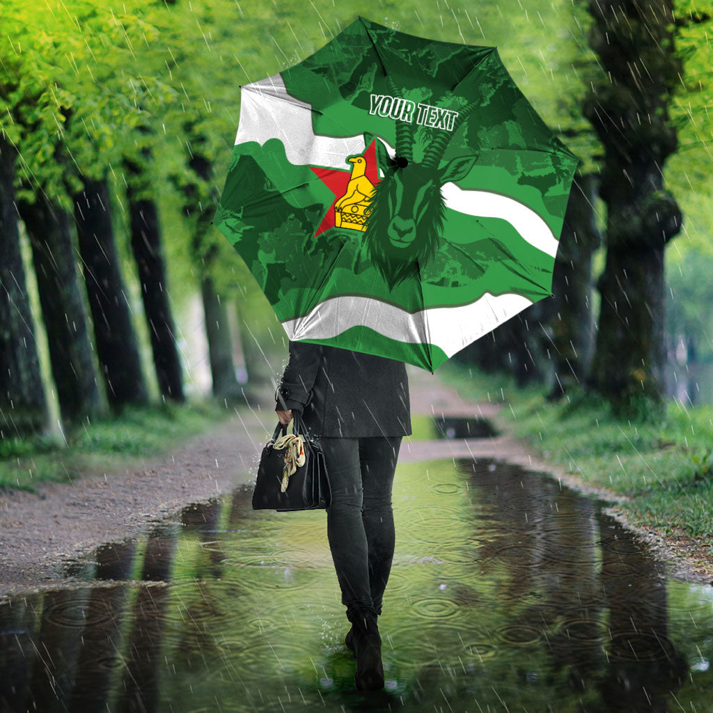 Custom Zimbabwe Rugby 2026 Umbrella Go Sables Sporty Grunge Style
