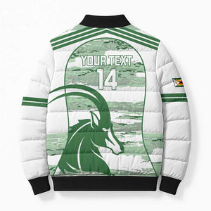 Zimbabwe Rugby Custom Bomber Puffer Jacket Come On Sables White Version