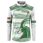 Zimbabwe Rugby Custom Button Sweatshirt Come On Sables White Version