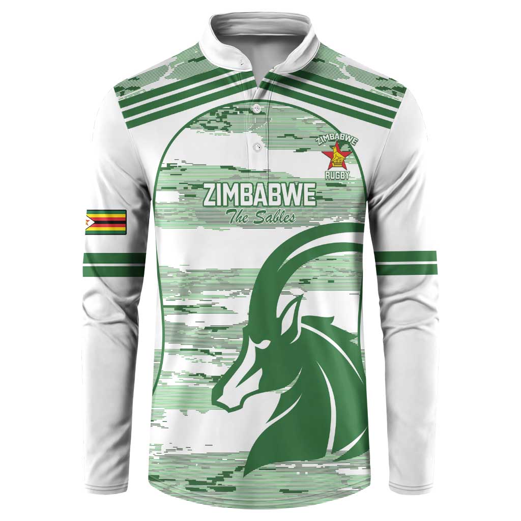 Zimbabwe Rugby Custom Button Sweatshirt Come On Sables White Version