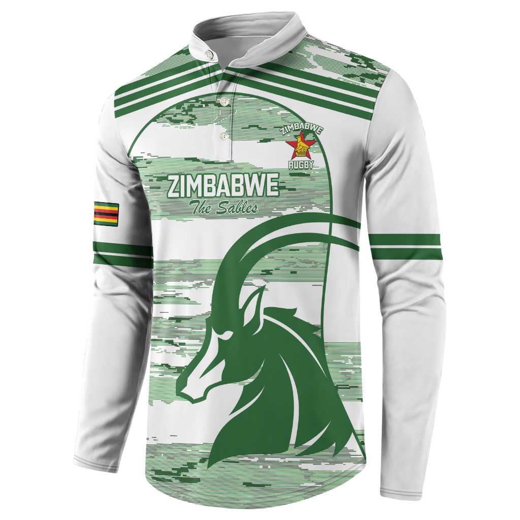 Zimbabwe Rugby Custom Button Sweatshirt Come On Sables White Version