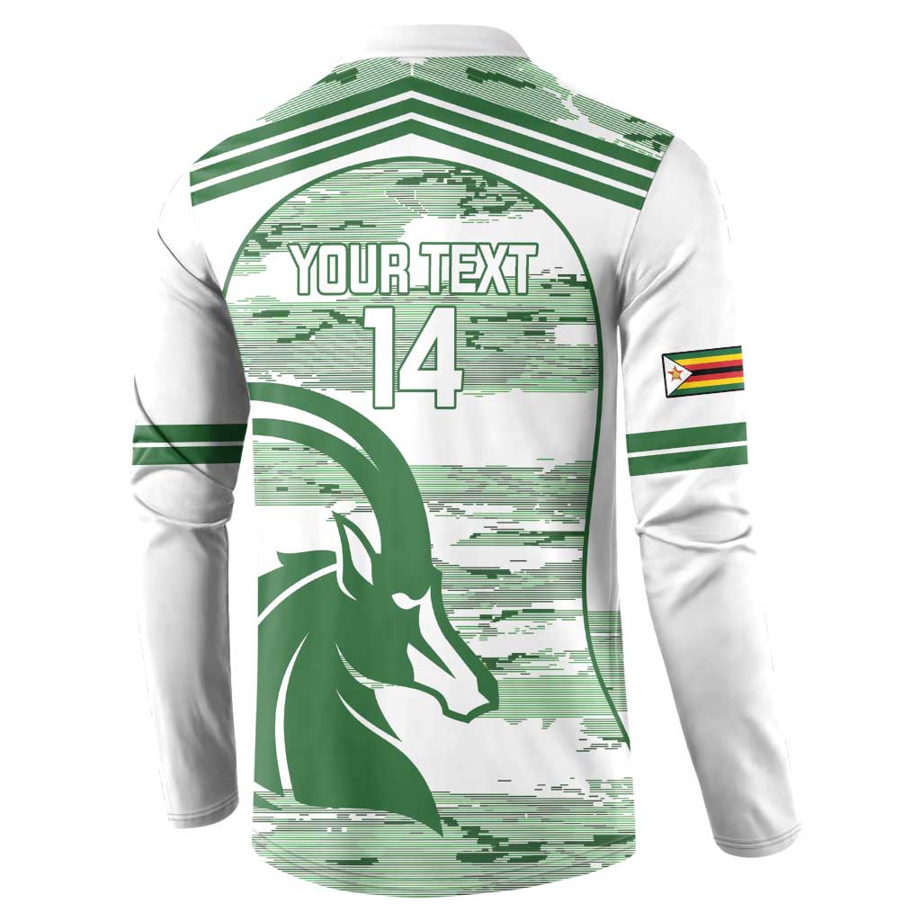 Zimbabwe Rugby Custom Button Sweatshirt Come On Sables White Version