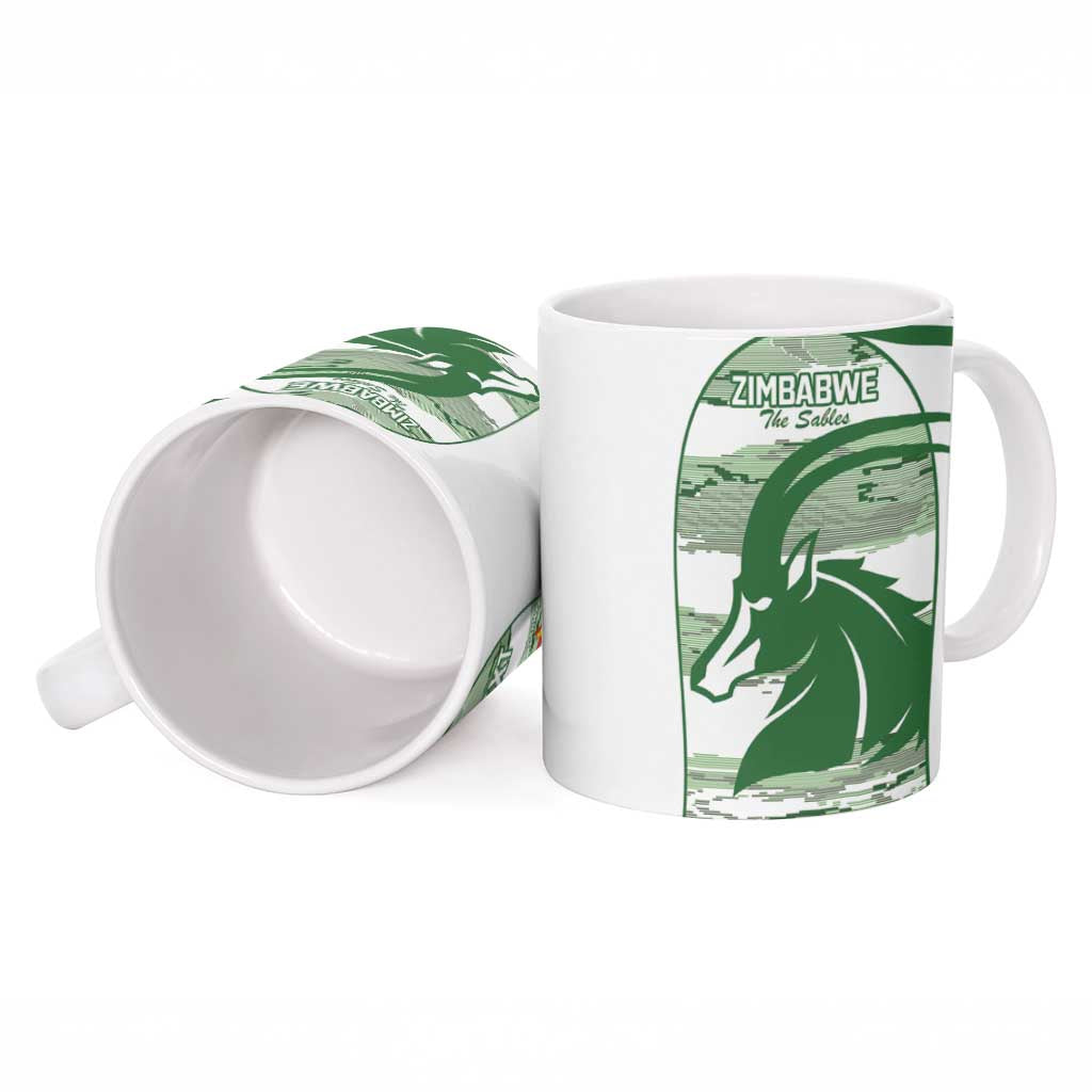Zimbabwe Rugby Custom Ceramic Mug Come On Sables White Version