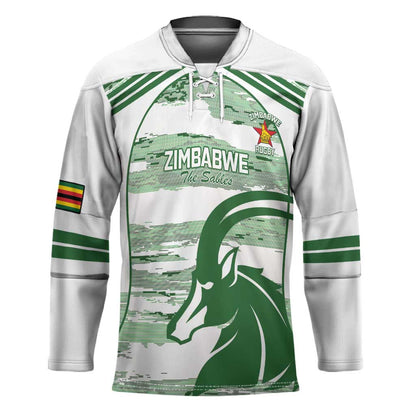 Zimbabwe Rugby Custom Hockey Jersey Come On Sables White Version