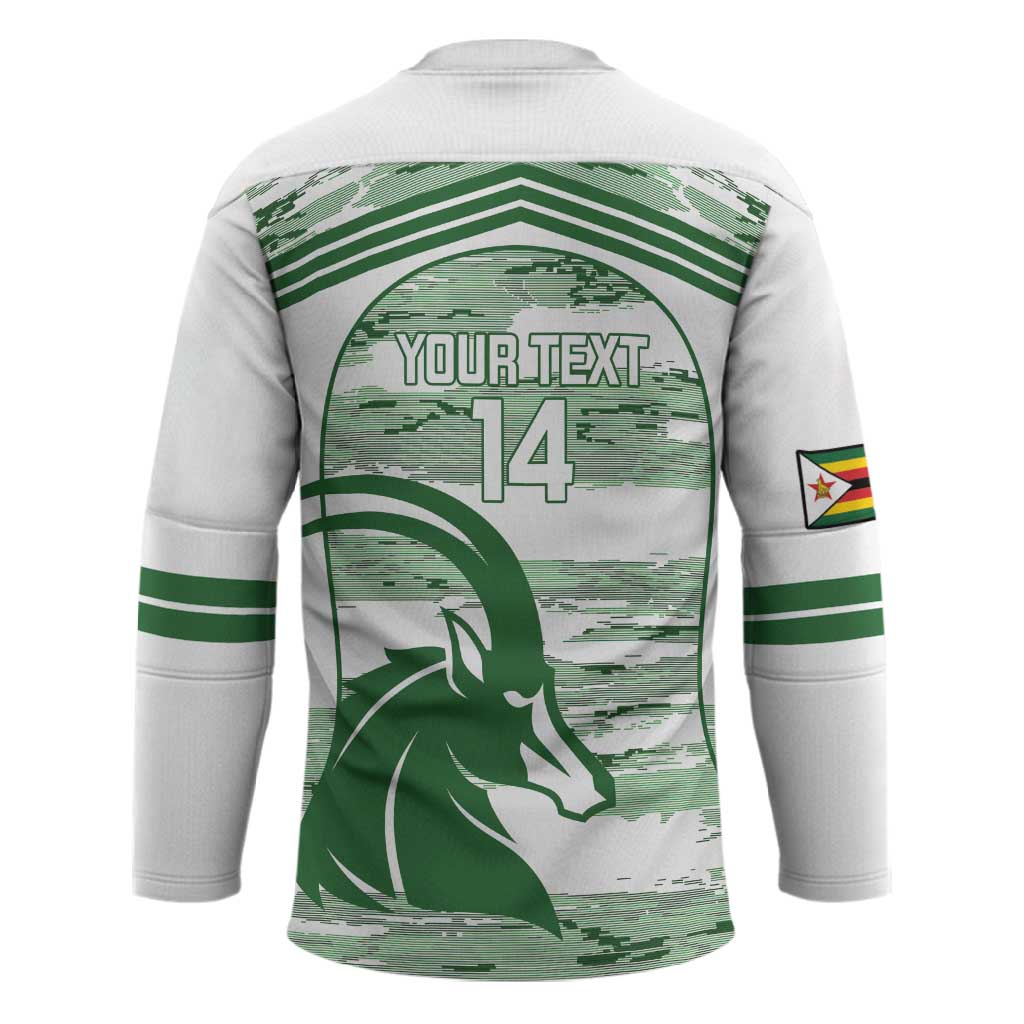 Zimbabwe Rugby Custom Hockey Jersey Come On Sables White Version