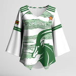 Zimbabwe Rugby Custom Kimono Sleeve Blouse Come On Sables White Version