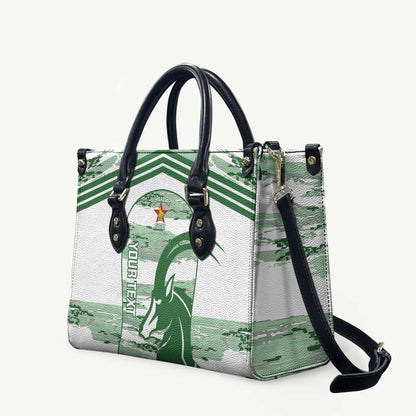 Zimbabwe Rugby Custom Leather Bag Come On Sables White Version