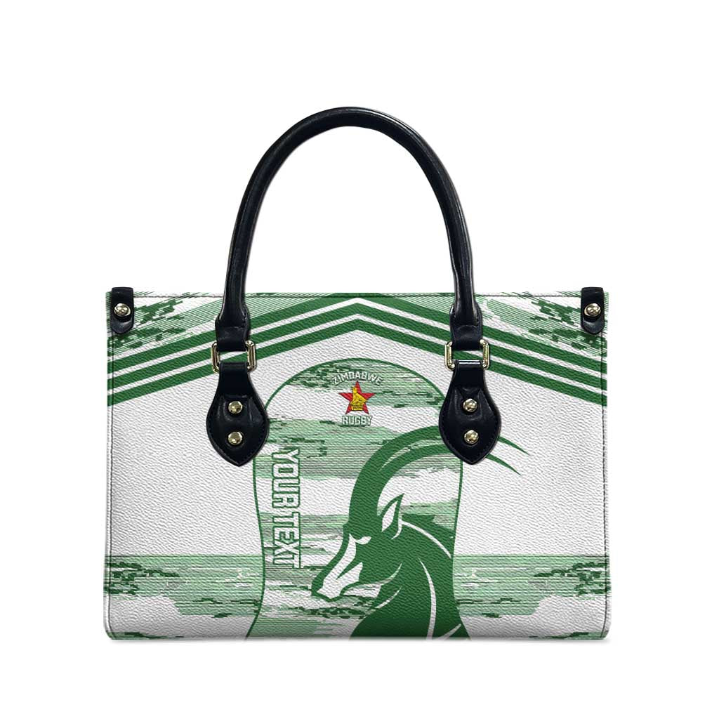 Zimbabwe Rugby Custom Leather Bag Come On Sables White Version