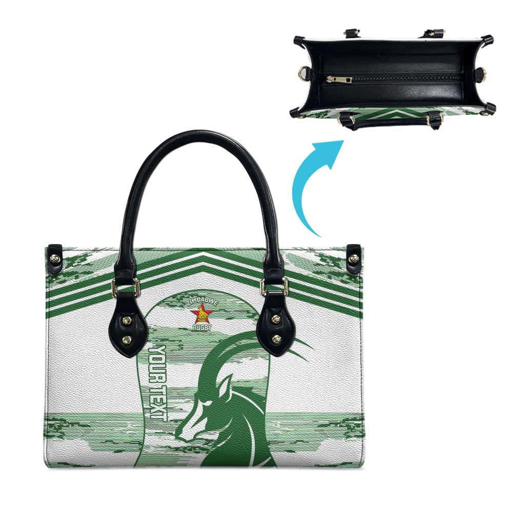 Zimbabwe Rugby Custom Leather Bag Come On Sables White Version