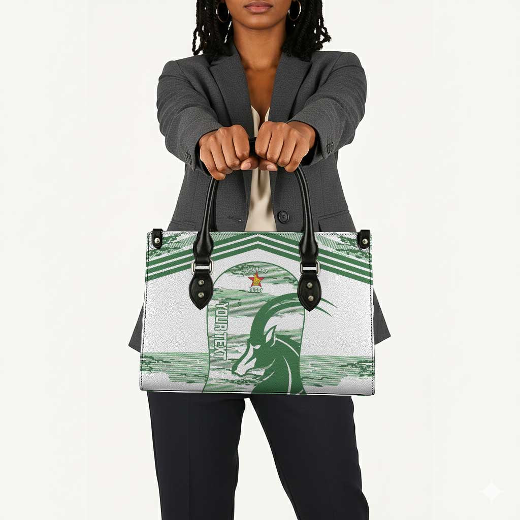 Zimbabwe Rugby Custom Leather Bag Come On Sables White Version
