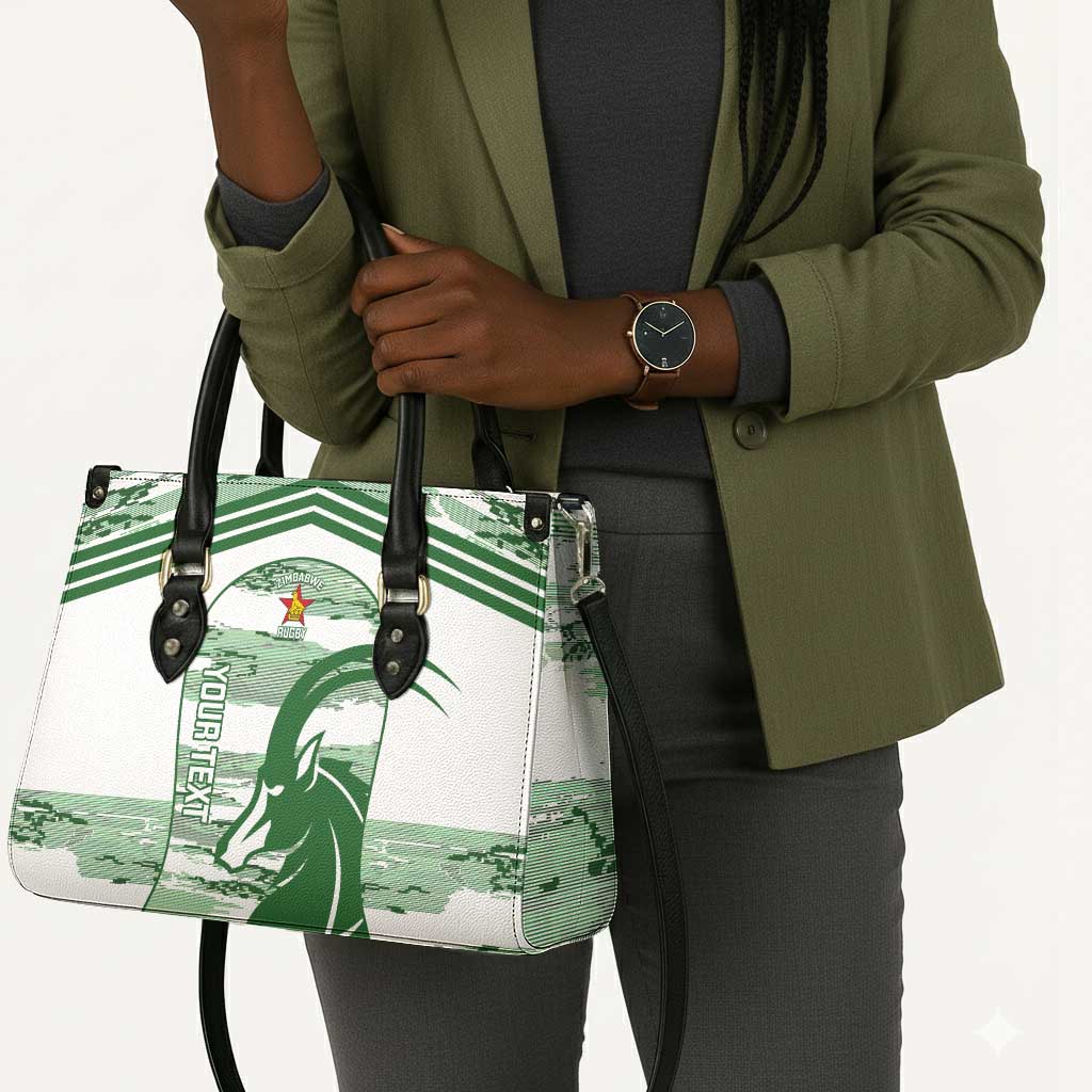 Zimbabwe Rugby Custom Leather Bag Come On Sables White Version