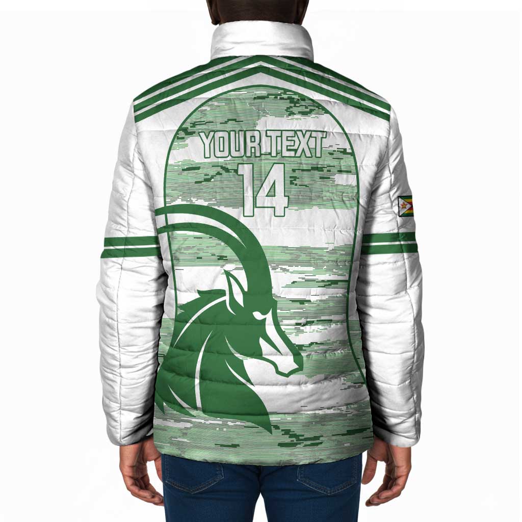 Zimbabwe Rugby Custom Padded Jacket Come On Sables White Version