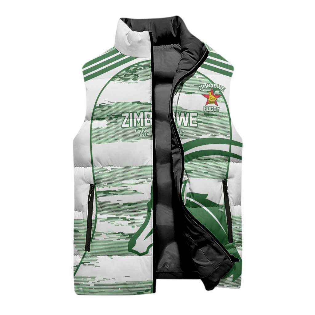 Zimbabwe Rugby Custom Sleeveless Puffer Jacket Come On Sables White Version