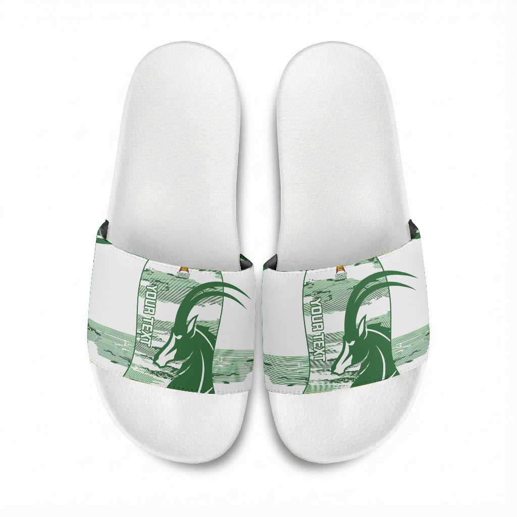 Zimbabwe Rugby Custom Slide Sandals Come On Sables White Version