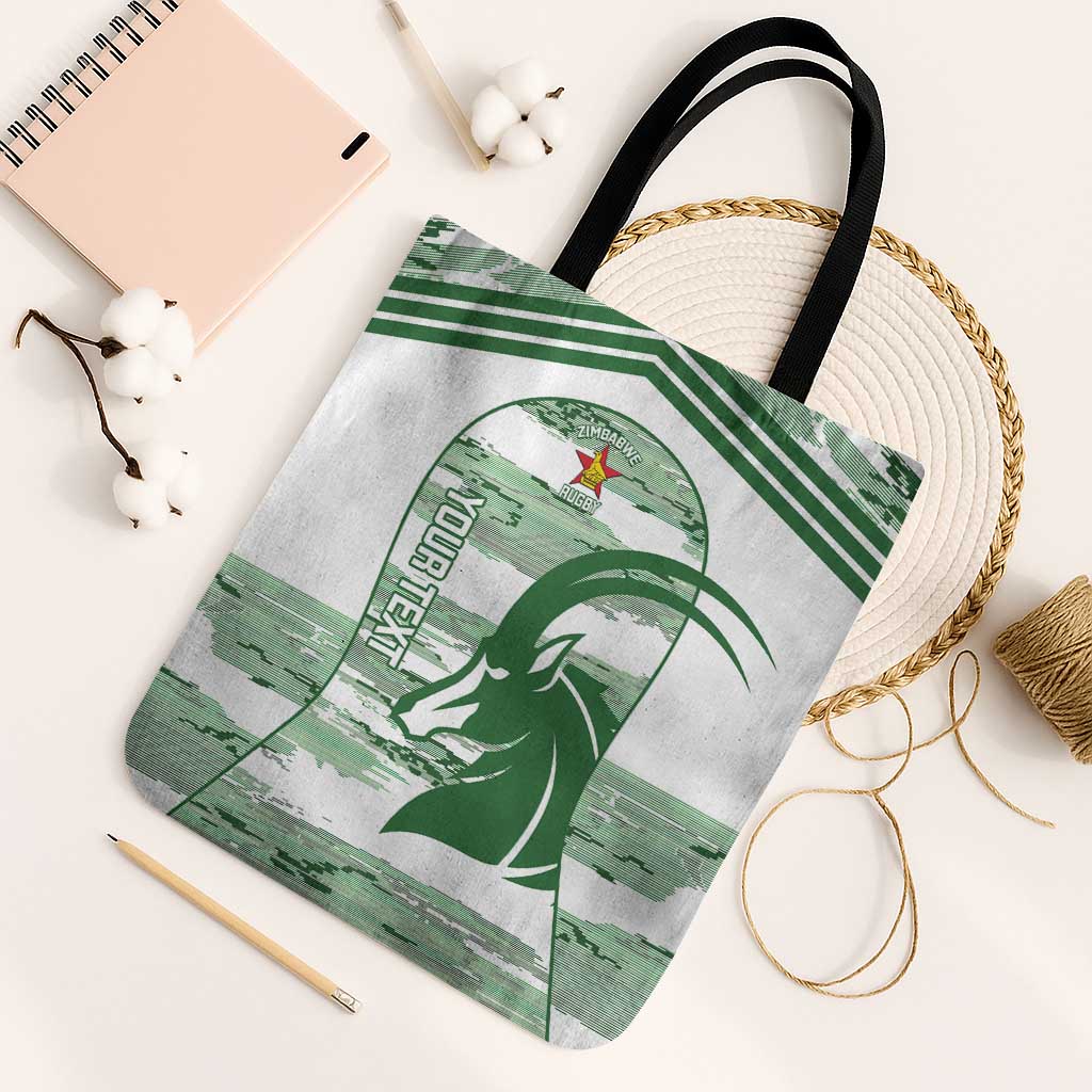Zimbabwe Rugby Custom Tote Bag Come On Sables White Version