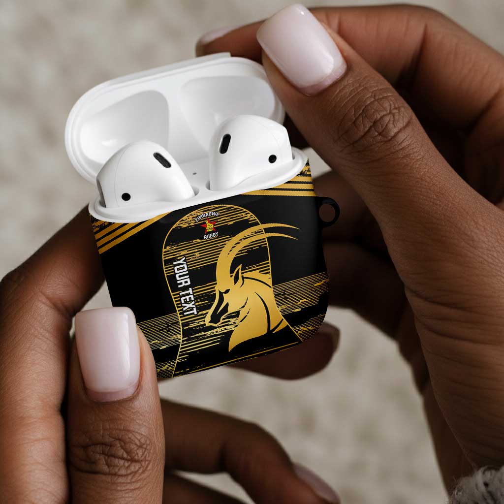 Zimbabwe Rugby Custom AirPods Case Come On Sables Gold Black Version