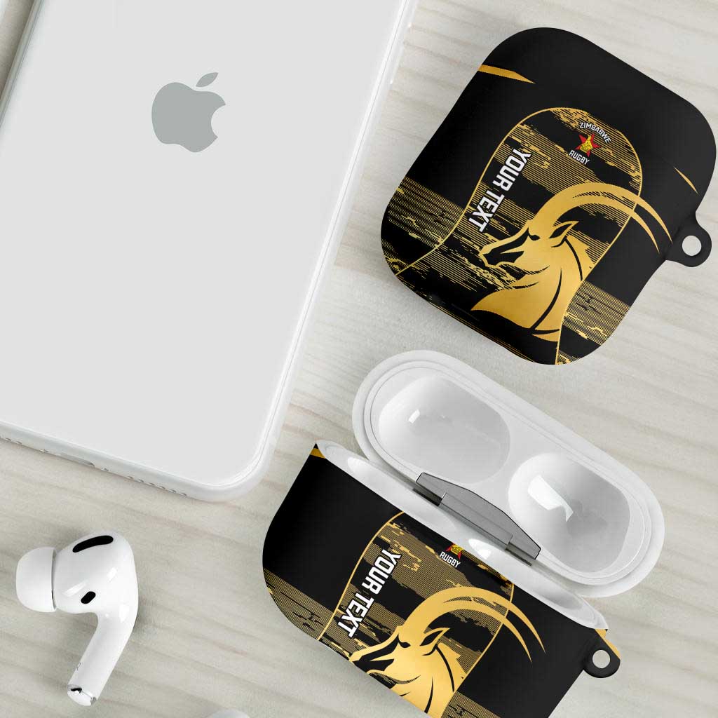 Zimbabwe Rugby Custom AirPods Case Come On Sables Gold Black Version