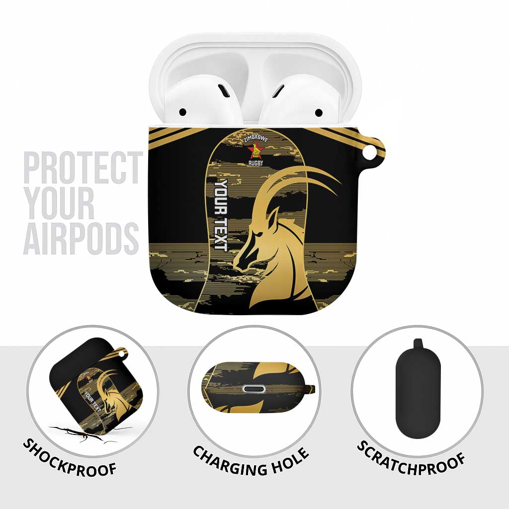 Zimbabwe Rugby Custom AirPods Case Come On Sables Gold Black Version