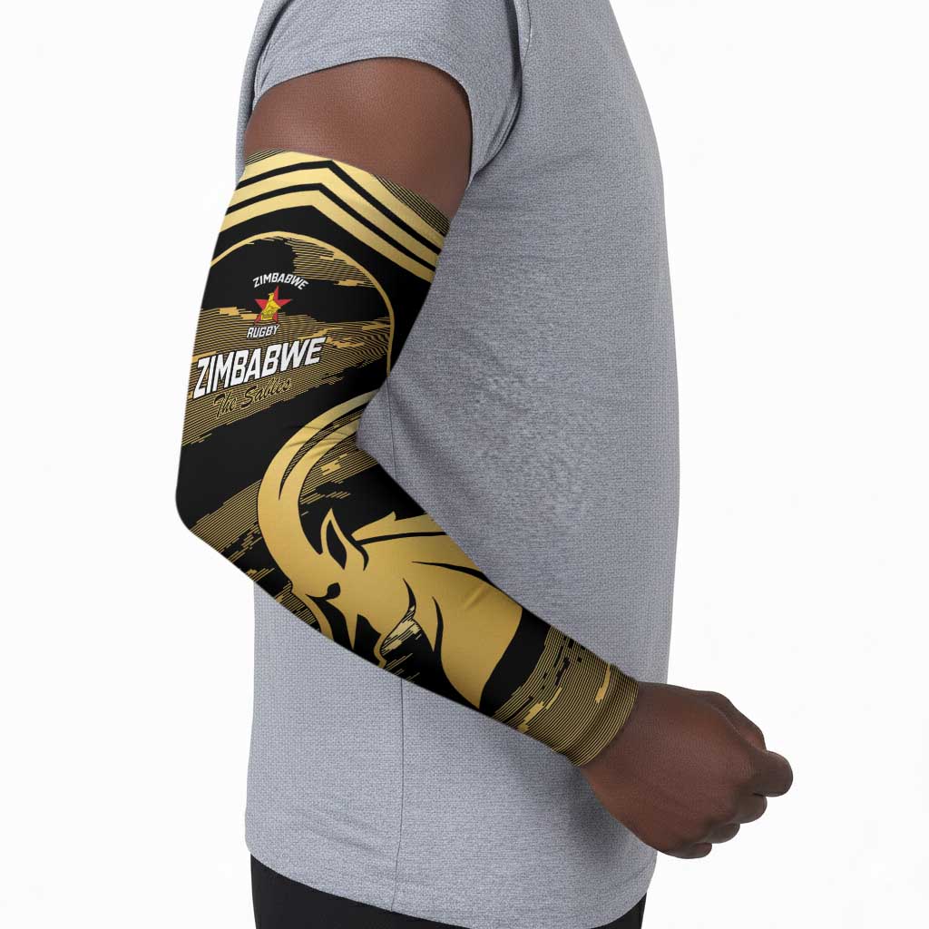 Zimbabwe Rugby Custom Arm Sleeves Come On Sables Gold Black Version