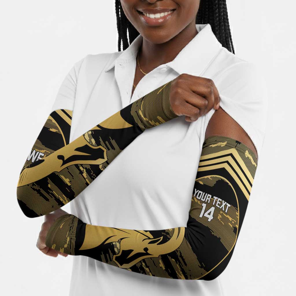 Zimbabwe Rugby Custom Arm Sleeves Come On Sables Gold Black Version