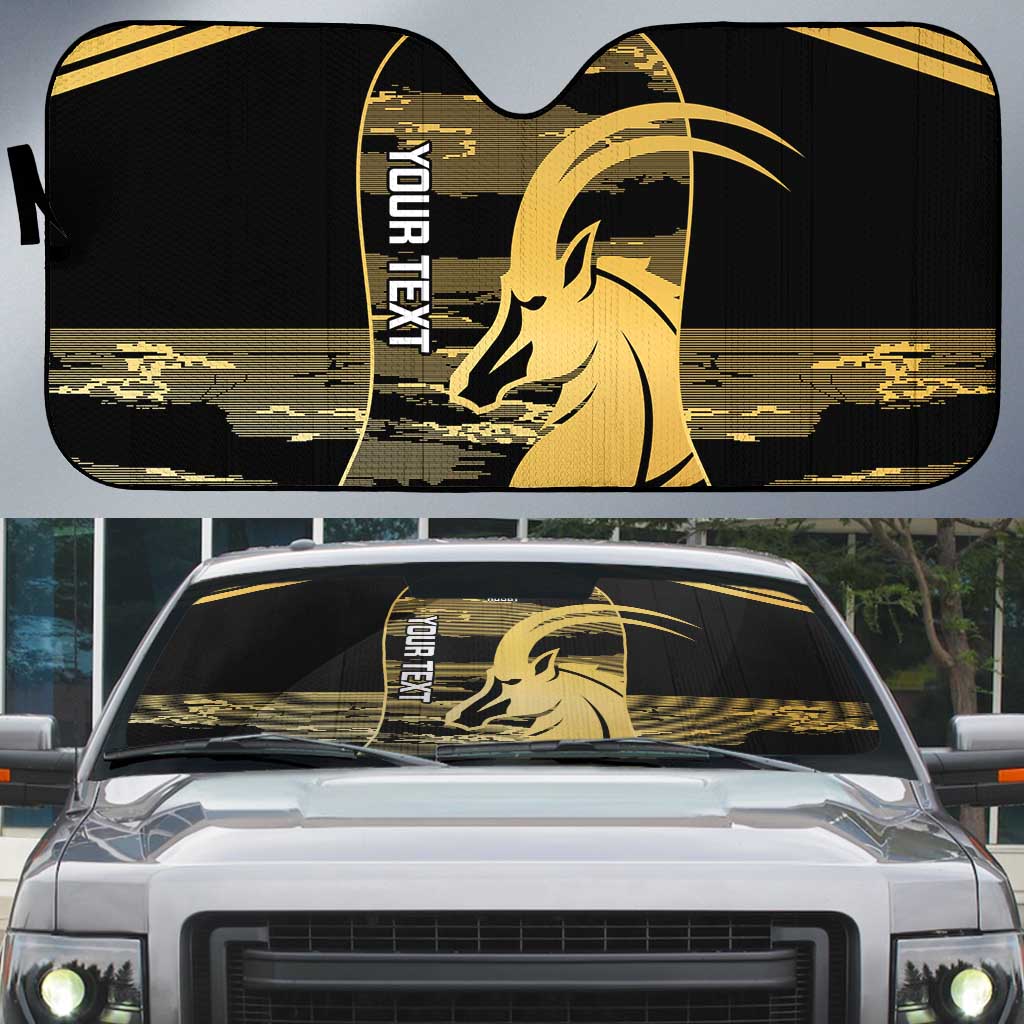 Zimbabwe Rugby Custom Auto Sun Shade Come On Sables Gold Black Version