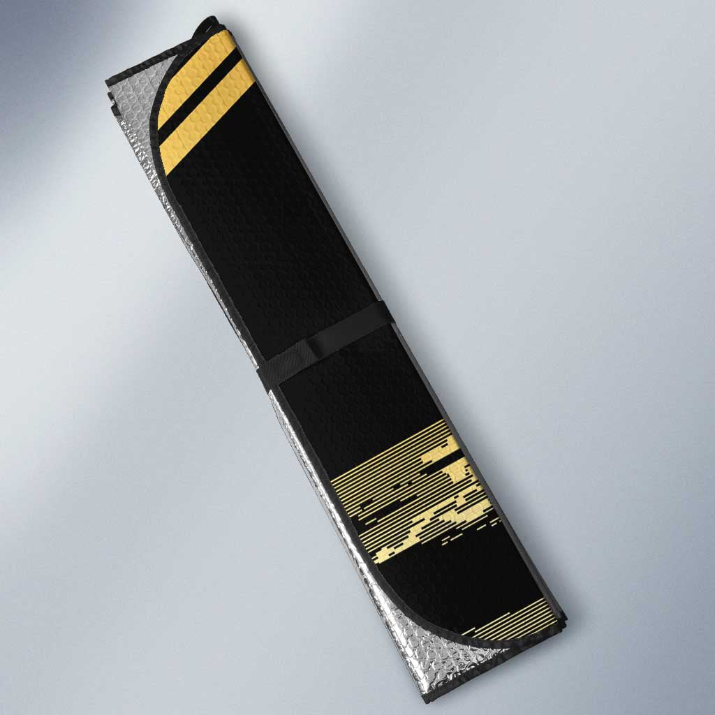 Zimbabwe Rugby Custom Auto Sun Shade Come On Sables Gold Black Version