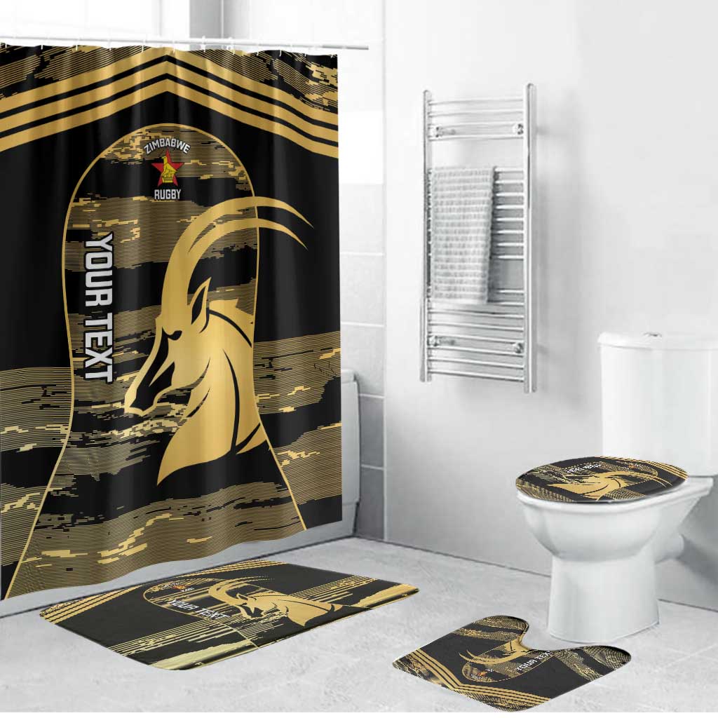 Zimbabwe Rugby Custom Bathroom Set Come On Sables Gold Black Version