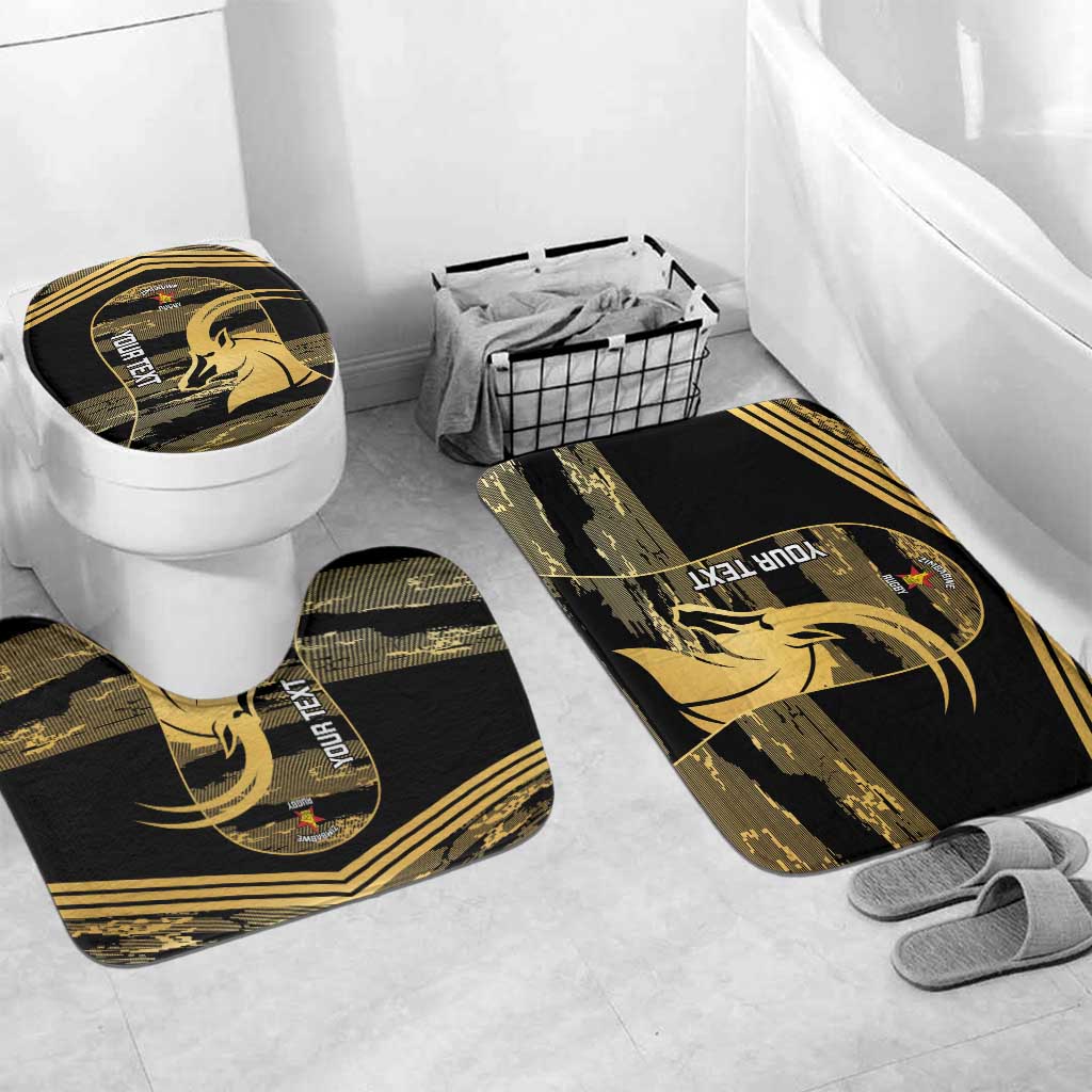 Zimbabwe Rugby Custom Bathroom Set Come On Sables Gold Black Version