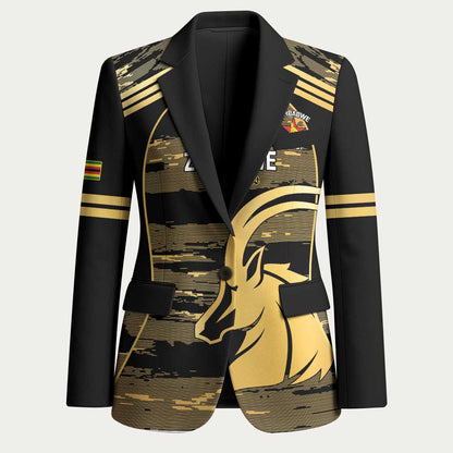 Zimbabwe Rugby Custom Blazer Come On Sables Gold Black Version