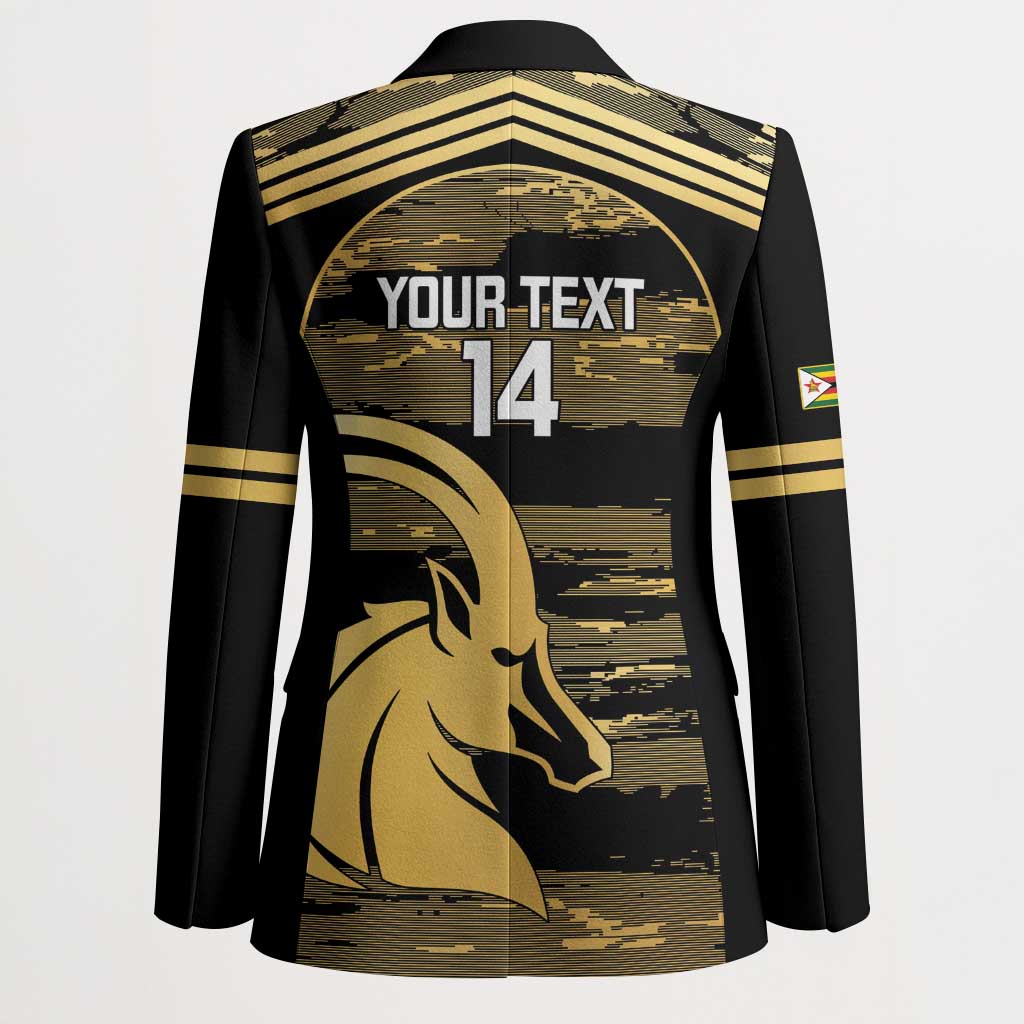 Zimbabwe Rugby Custom Blazer Come On Sables Gold Black Version