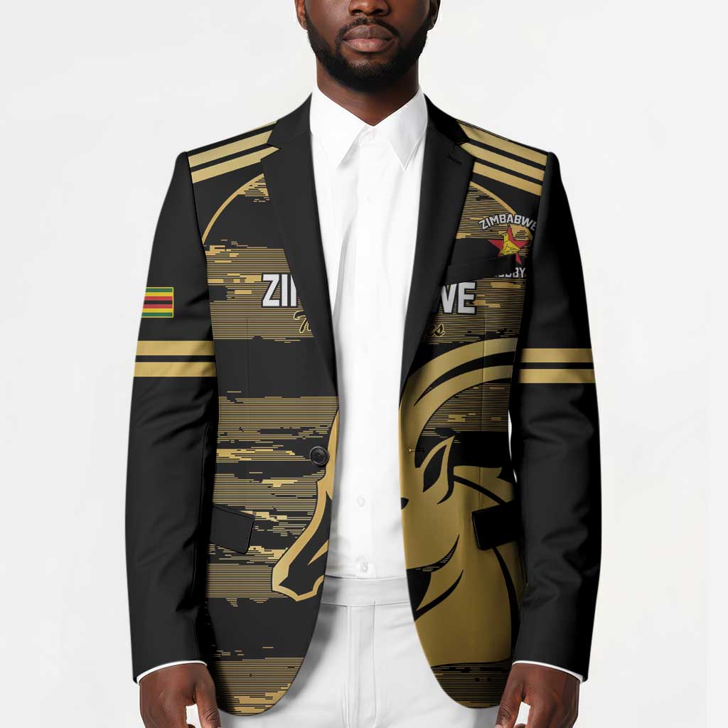 Zimbabwe Rugby Custom Blazer Come On Sables Gold Black Version