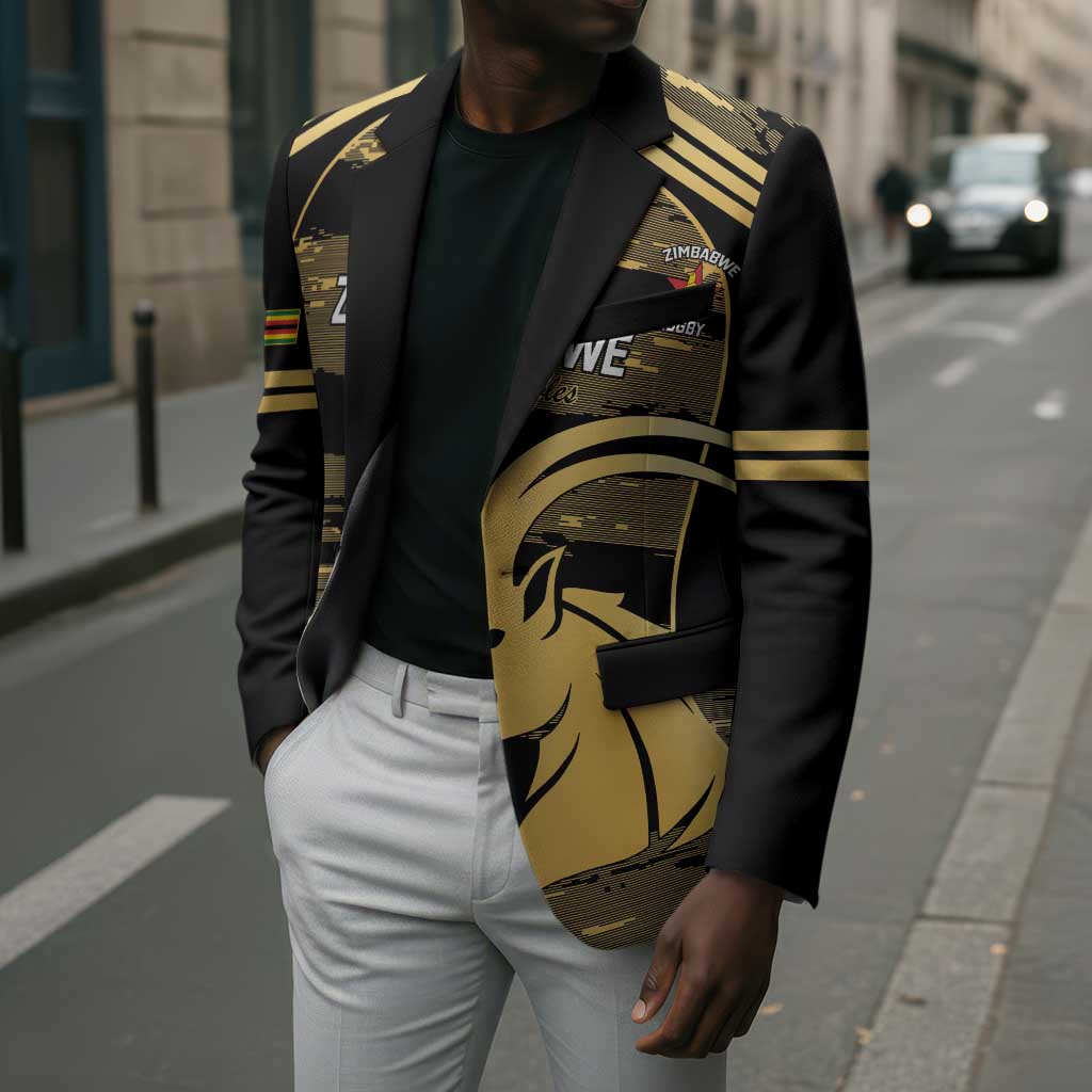 Zimbabwe Rugby Custom Blazer Come On Sables Gold Black Version