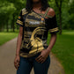 Zimbabwe Rugby Custom Cross Shoulder Shirt Come On Sables Gold Black Version