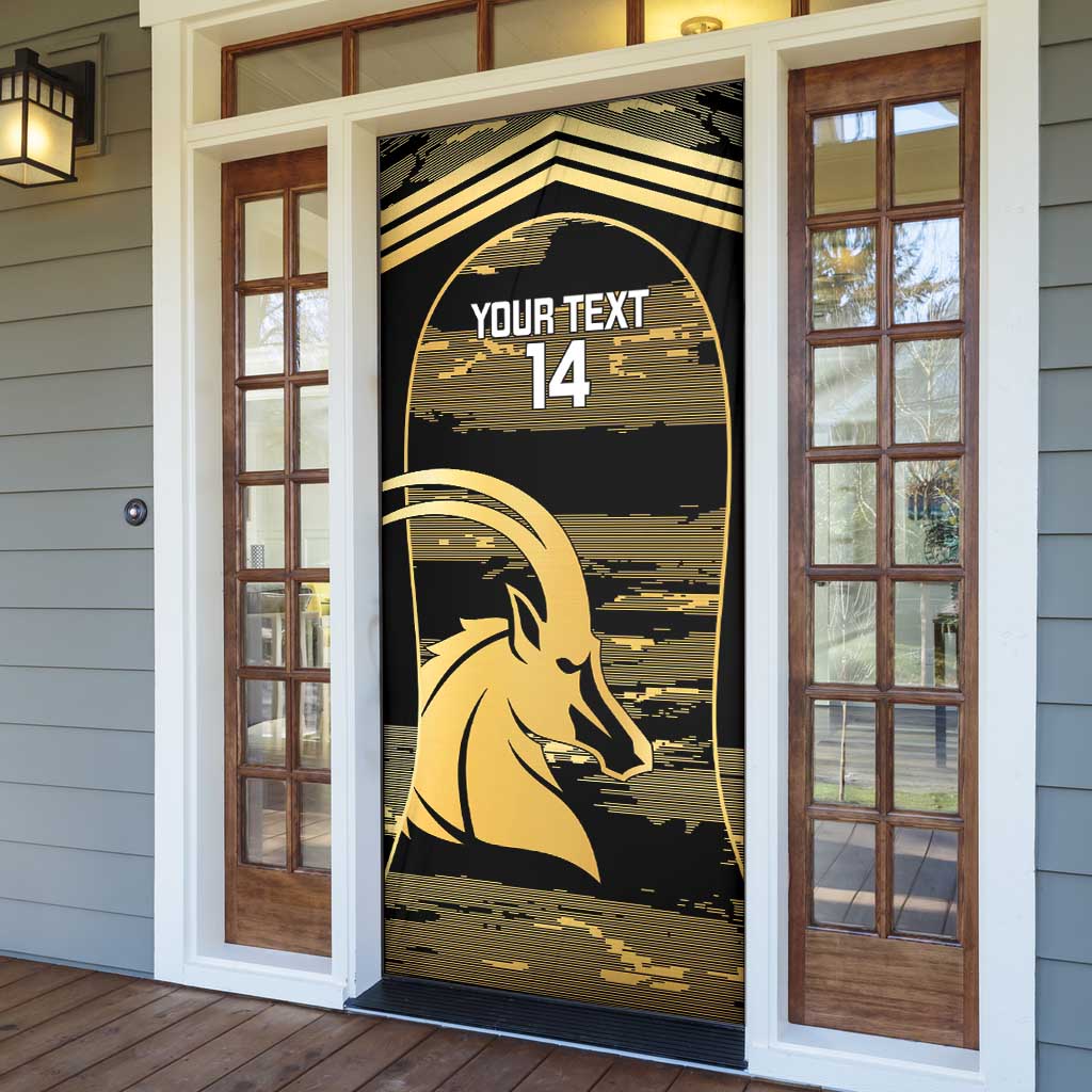 Zimbabwe Rugby Custom Door Cover Come On Sables Gold Black Version