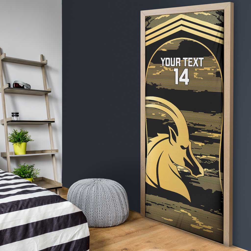 Zimbabwe Rugby Custom Door Cover Come On Sables Gold Black Version