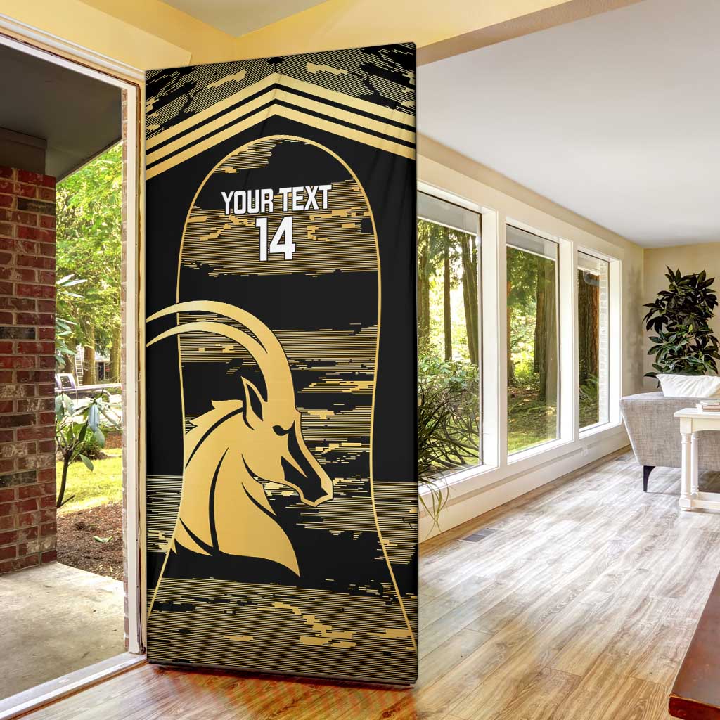 Zimbabwe Rugby Custom Door Cover Come On Sables Gold Black Version