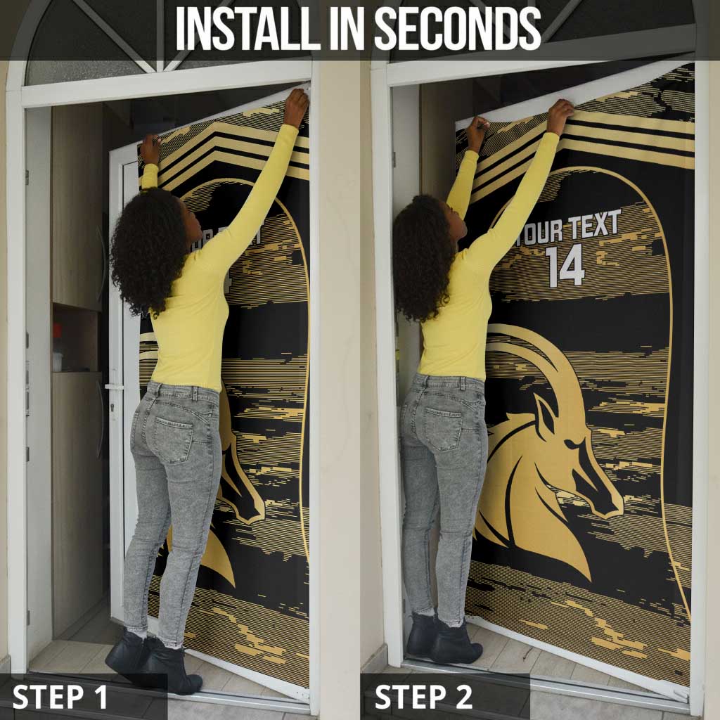 Zimbabwe Rugby Custom Door Cover Come On Sables Gold Black Version