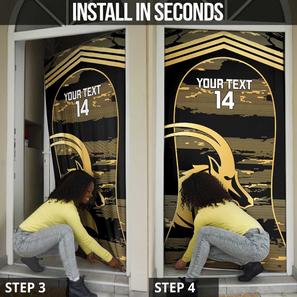Zimbabwe Rugby Custom Door Cover Come On Sables Gold Black Version