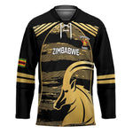 Zimbabwe Rugby Custom Hockey Jersey Come On Sables Gold Black Version