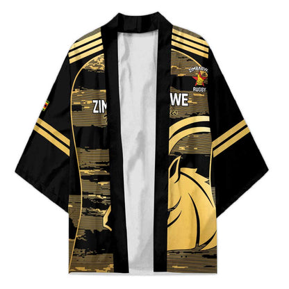 Zimbabwe Rugby Custom Kimono Come On Sables Gold Black Version