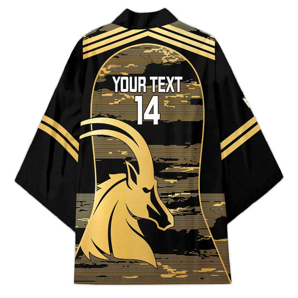 Zimbabwe Rugby Custom Kimono Come On Sables Gold Black Version