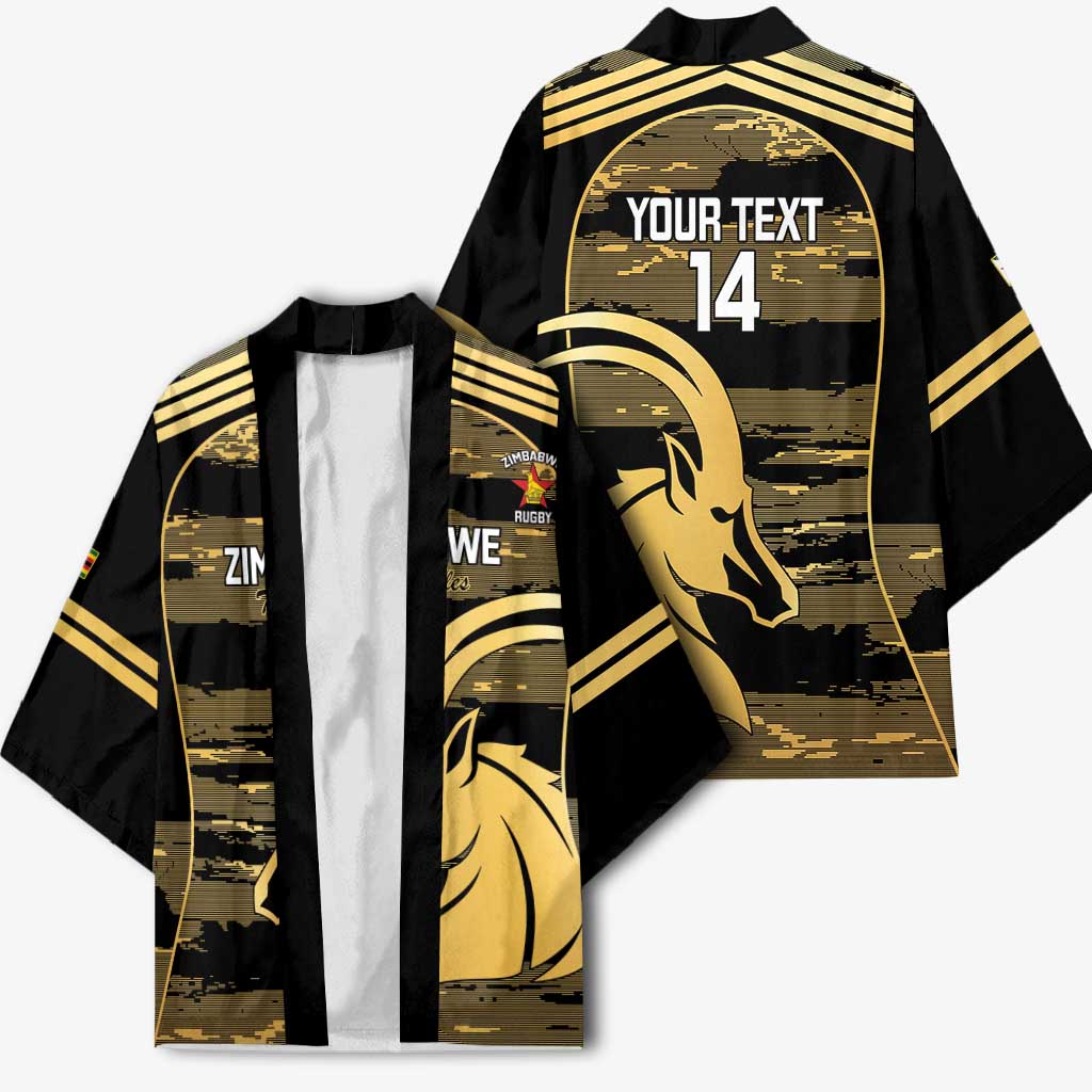 Zimbabwe Rugby Custom Kimono Come On Sables Gold Black Version