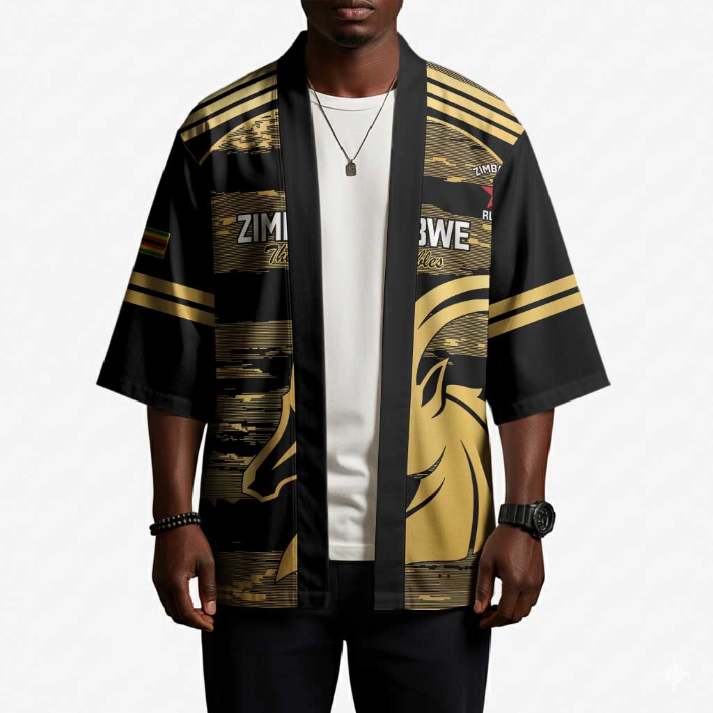 Zimbabwe Rugby Custom Kimono Come On Sables Gold Black Version