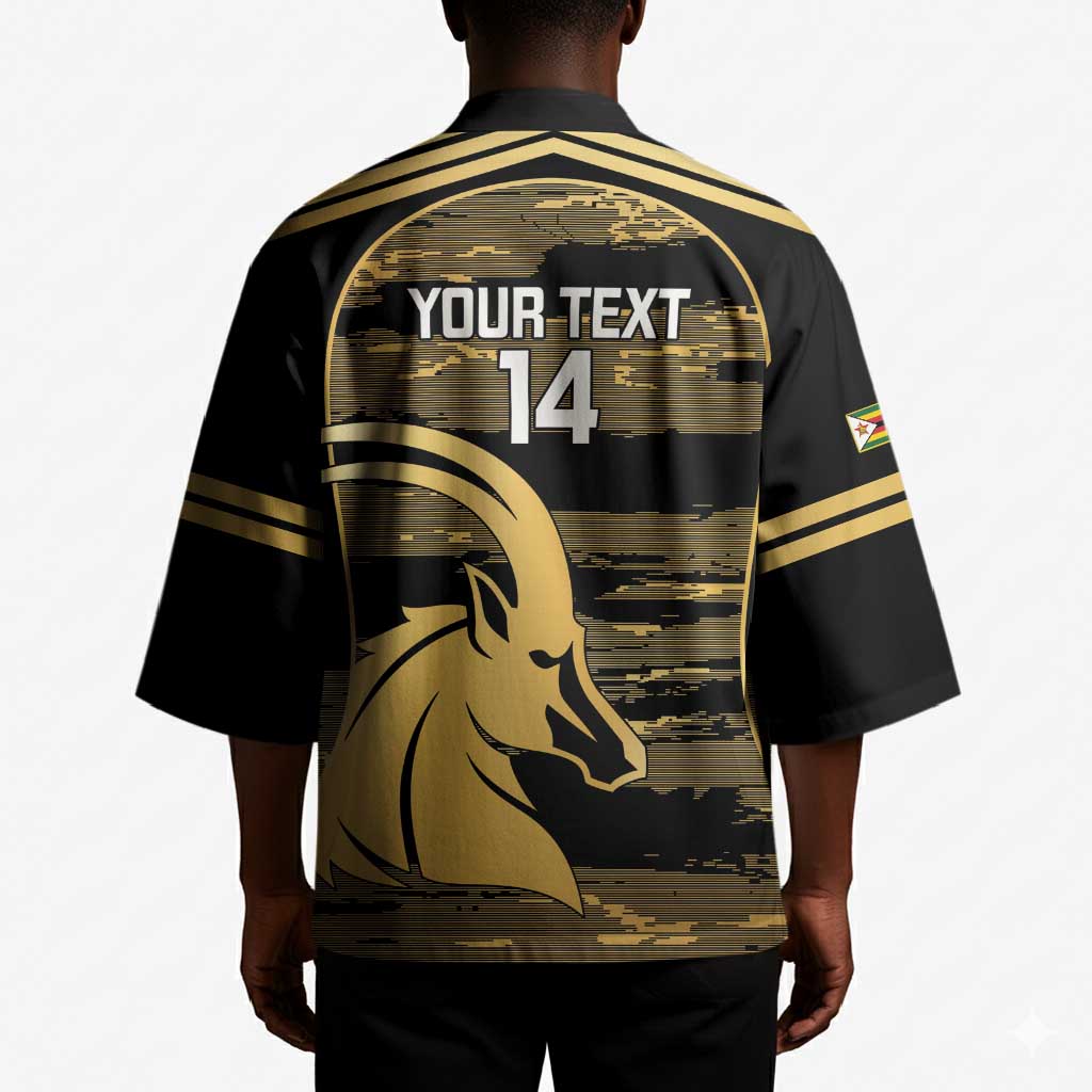 Zimbabwe Rugby Custom Kimono Come On Sables Gold Black Version
