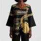 Zimbabwe Rugby Custom Kimono Sleeve Blouse Come On Sables Gold Black Version
