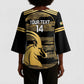 Zimbabwe Rugby Custom Kimono Sleeve Blouse Come On Sables Gold Black Version
