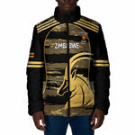 Zimbabwe Rugby Custom Padded Jacket Come On Sables Gold Black Version