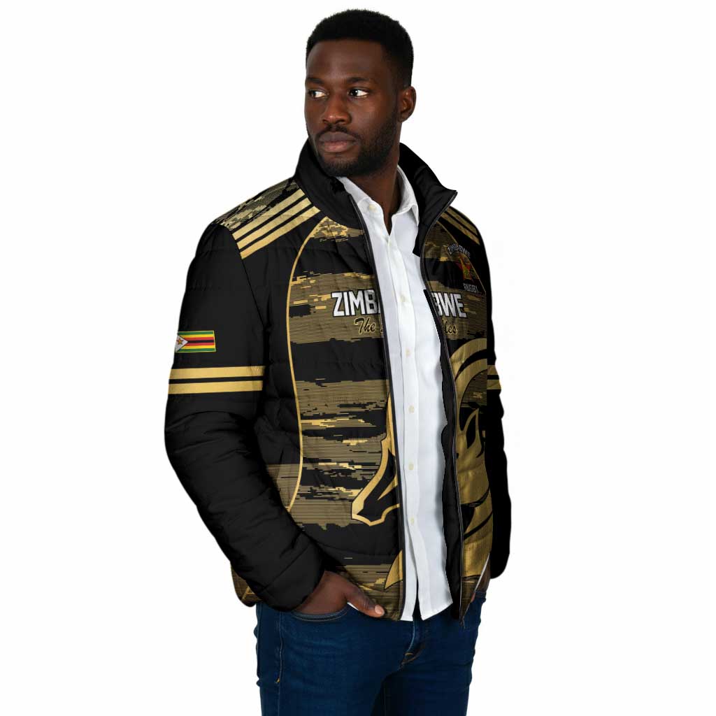 Zimbabwe Rugby Custom Padded Jacket Come On Sables Gold Black Version