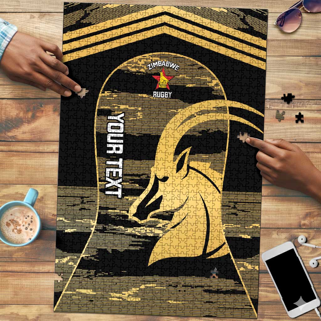 Zimbabwe Rugby Custom Puzzle Come On Sables Gold Black Version