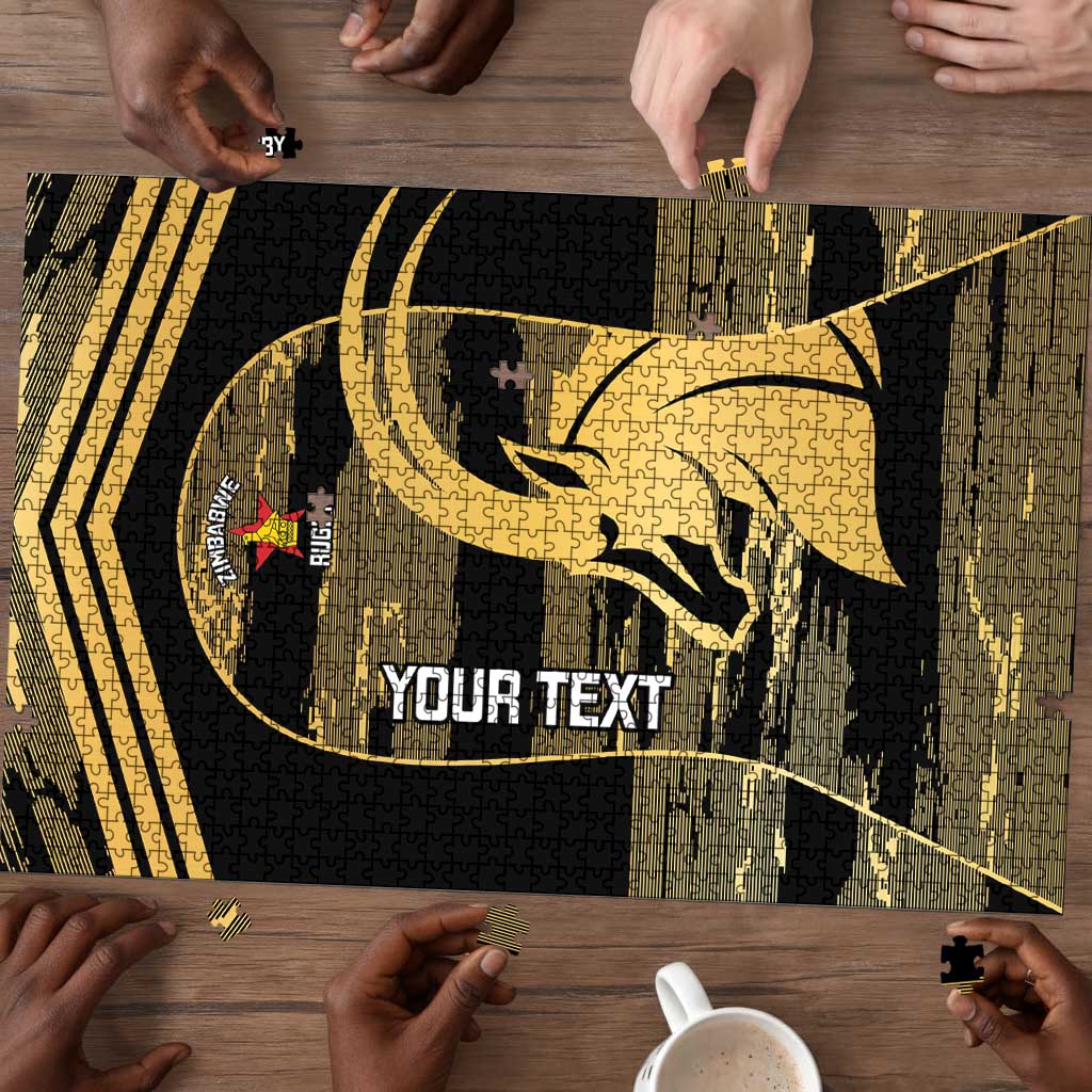 Zimbabwe Rugby Custom Puzzle Come On Sables Gold Black Version